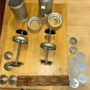 Vintage Mirro Aluminum Cookie Press Set of 2 with Discs